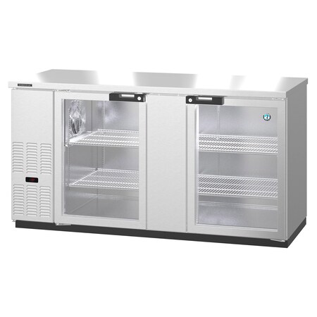 Hoshizaki Refrigerator, Two Section, Stainless Steel Back Bar Back Bar, Glass Doors,  BB69-G-S